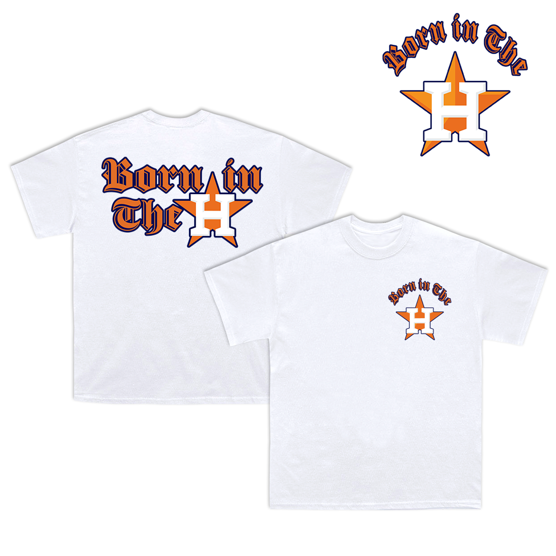 Born In The H Staple Tee - White