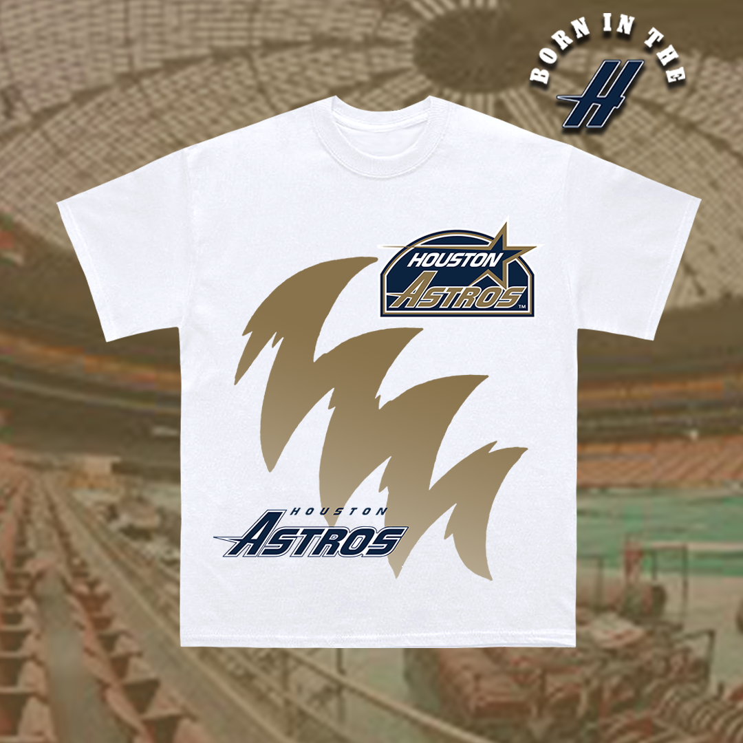 90's Gold Sharktooth Tee - White