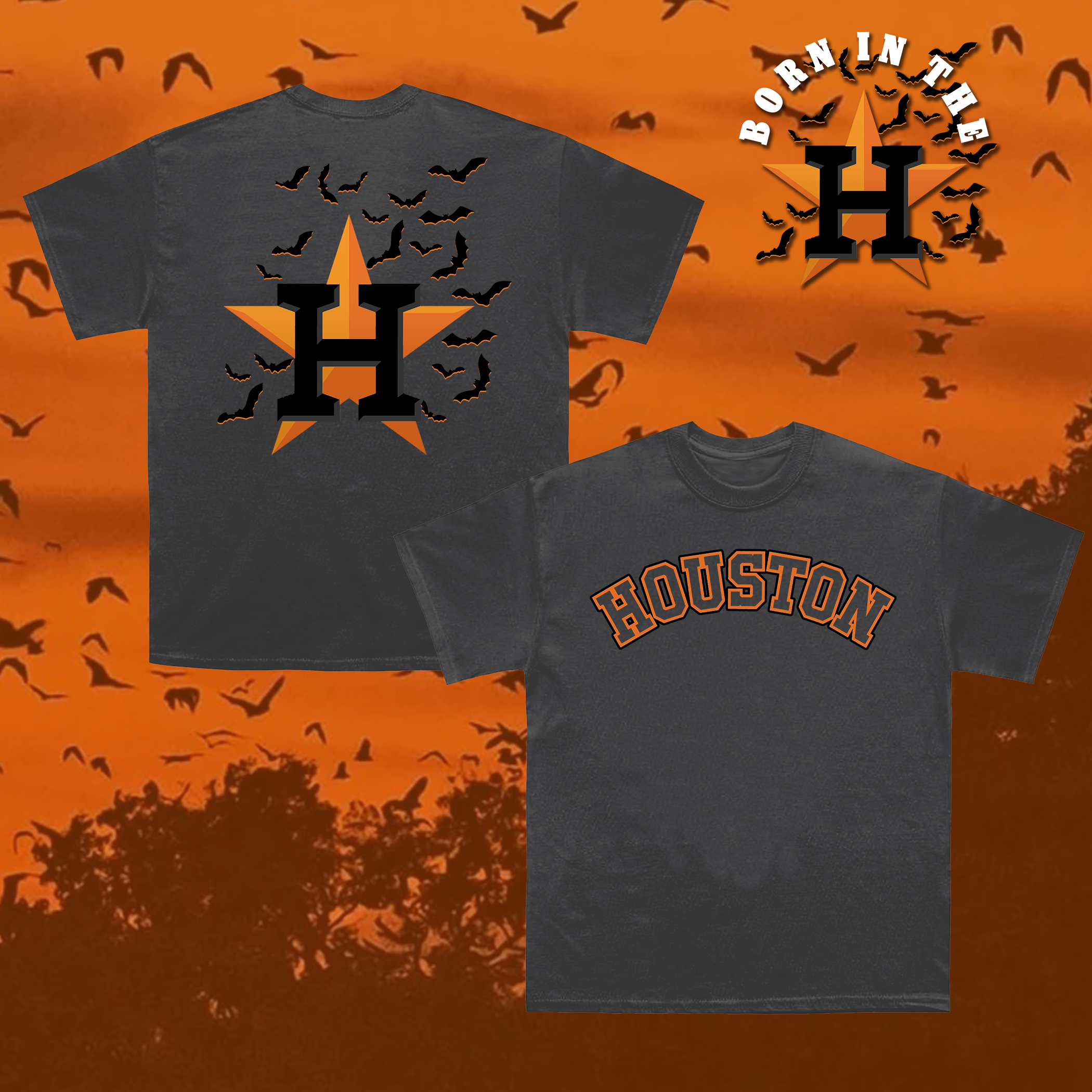 Houston Bat Tee - Shadow